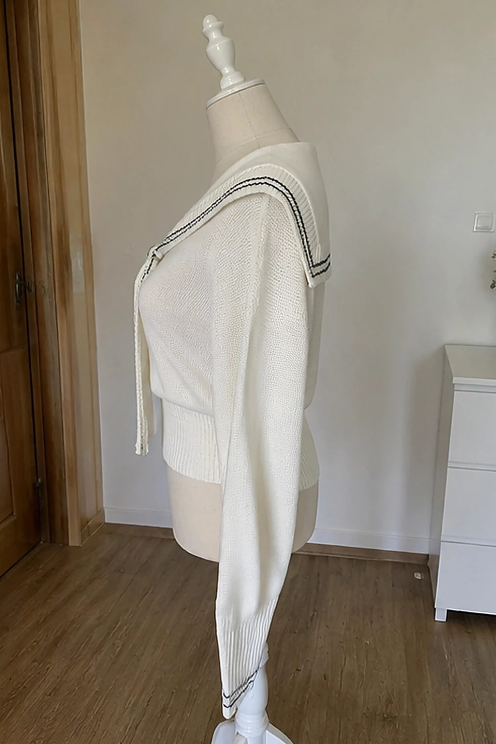 Pull blanc col marin manches longues taille S – Ateliers Turenne – taille S / 36 / 8 3
