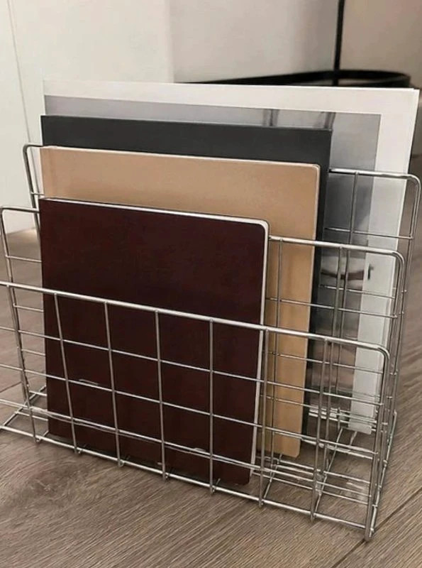 Porte revues bureau metal argente 3 compartiments trieur courrier • envoi rapide – Zovra 5