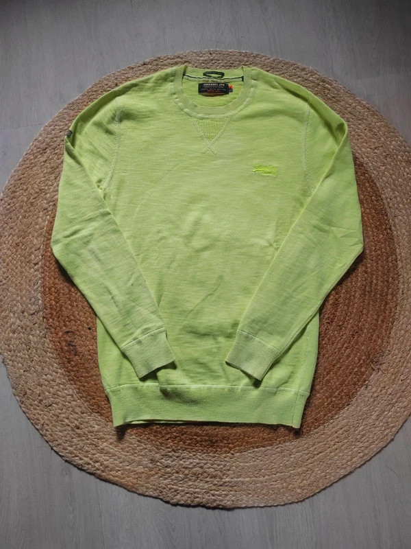 Pull jaune/vert fluo superdry homme taille M