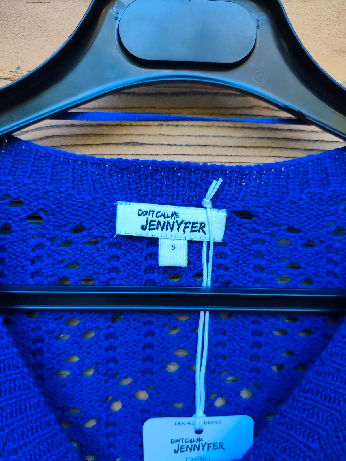 Gilet court ajouré bleu électrique Don't Call Me Jennyfer S – Vintage Dressing – taille S / 36 / 8 3