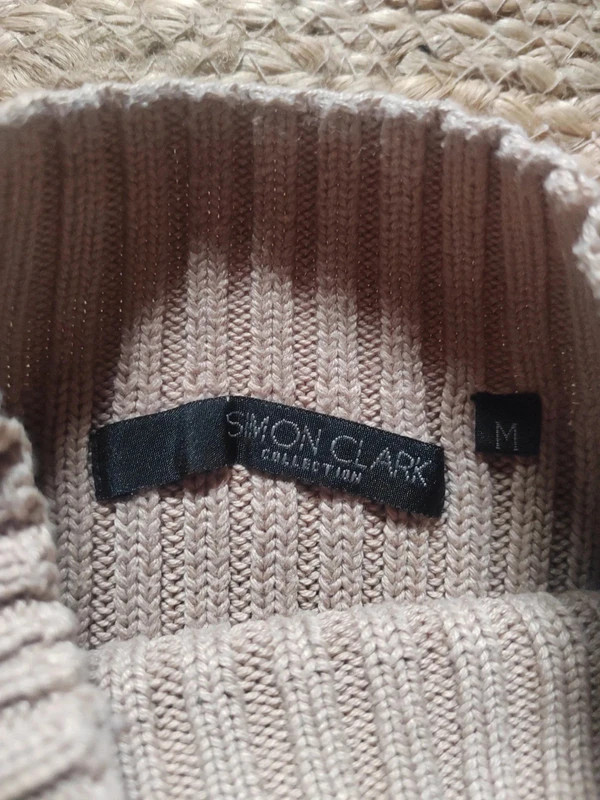 Pull beige Simon Clark M – maille fine – Vintage Dressing – taille M 4