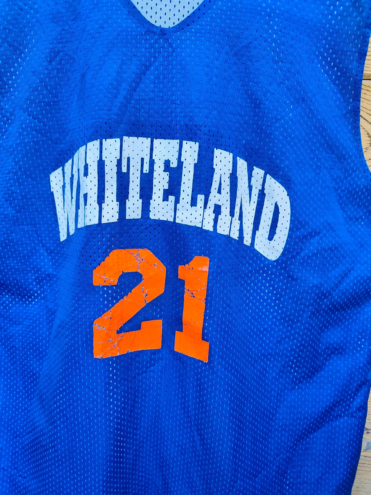 Jersey Maillot de basket réversible bleu et gris "Whiteland 21" – Vintage Dressing – taille M 3