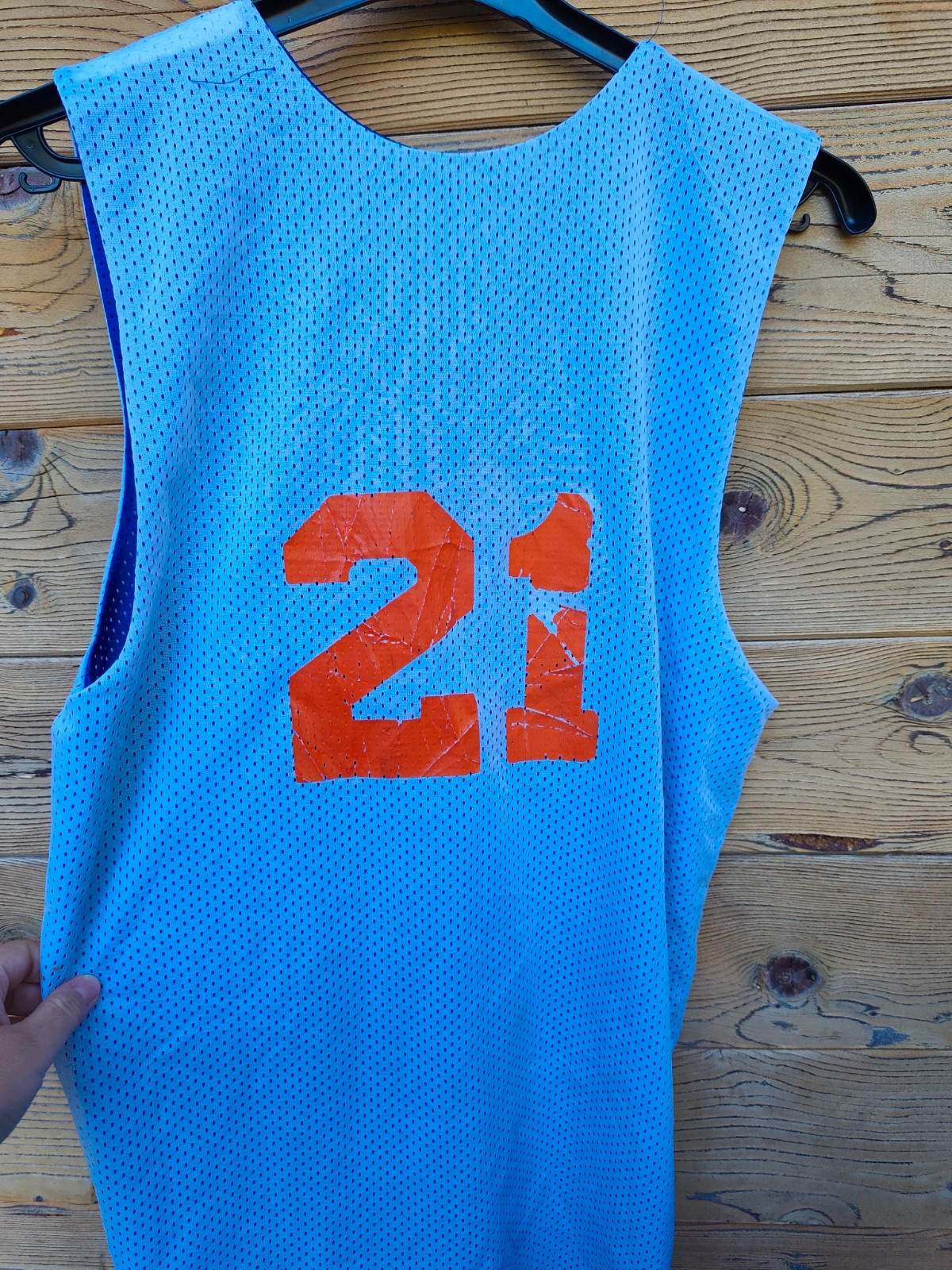 Jersey Maillot de basket réversible bleu et gris "Whiteland 21" – Vintage Dressing – taille M 4