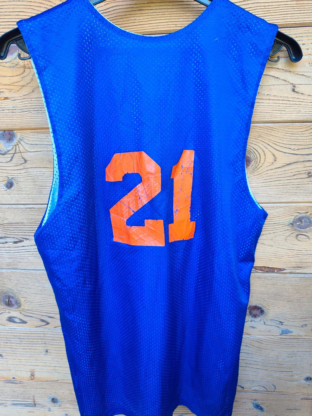 Jersey Maillot de basket réversible bleu et gris "Whiteland 21" – Vintage Dressing – taille M 5
