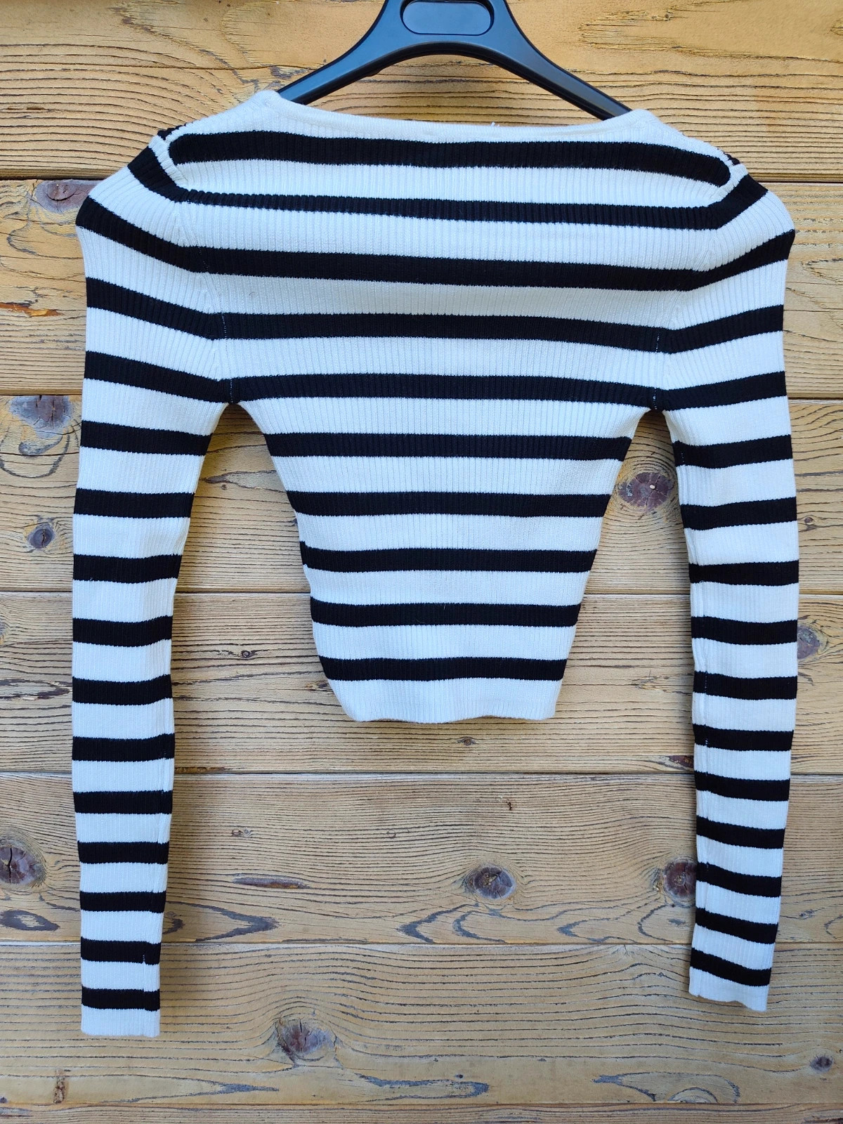 Crop top rayé noir et blanc Jennyfer XS – Jennyfer – taille XS / 34 / 6 3