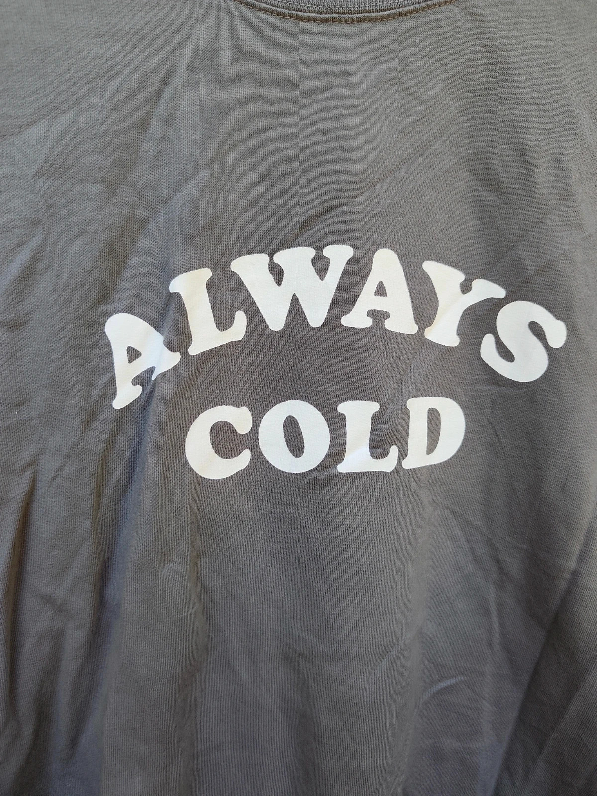 Sweat-shirt gris message Always Cold XL – Vintage Dressing – taille XL / 42 / 14 2