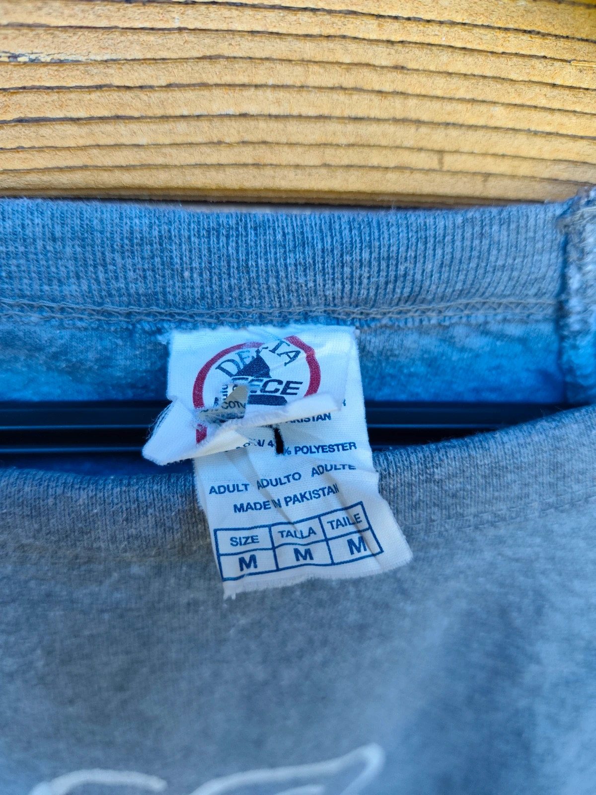 Sweat-shirt gris chiné "Love Never Fails" Delta Apparel – Vintage Dressing – taille M / 38 / 10 3