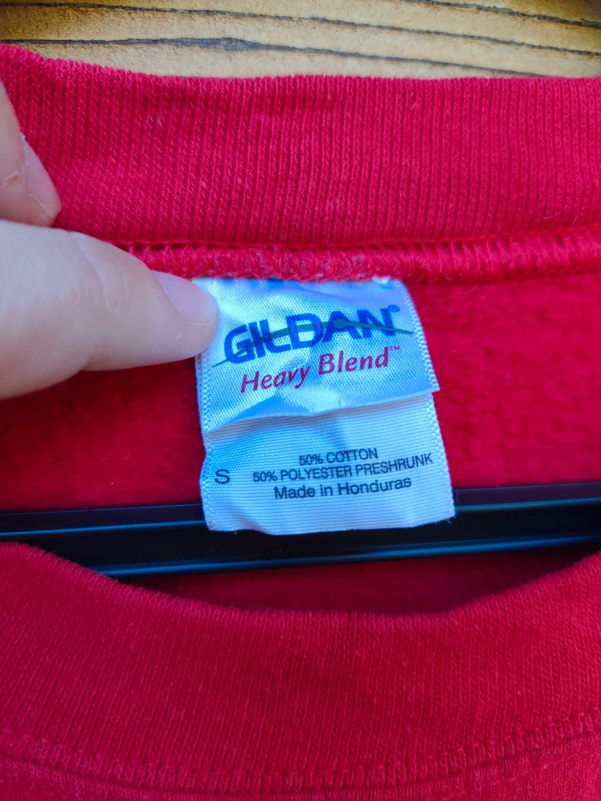 Sweat-shirt Noël Gildan rouge Squelette Pizza – Gildan – taille M / 38 / 10 3
