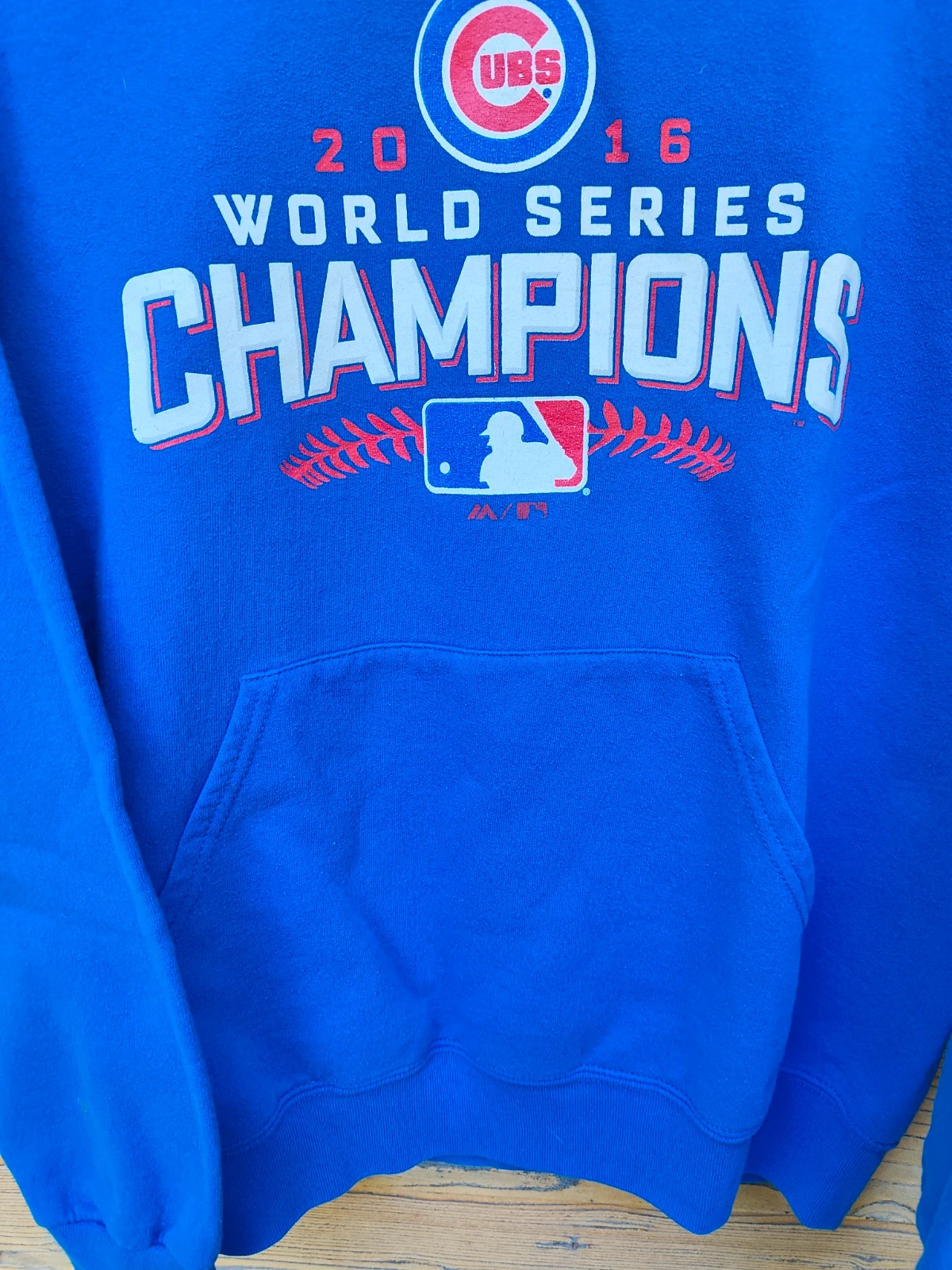 Sweat à capuche Majestic Cubs bleu World Series Champions – Majestic – taille M 4