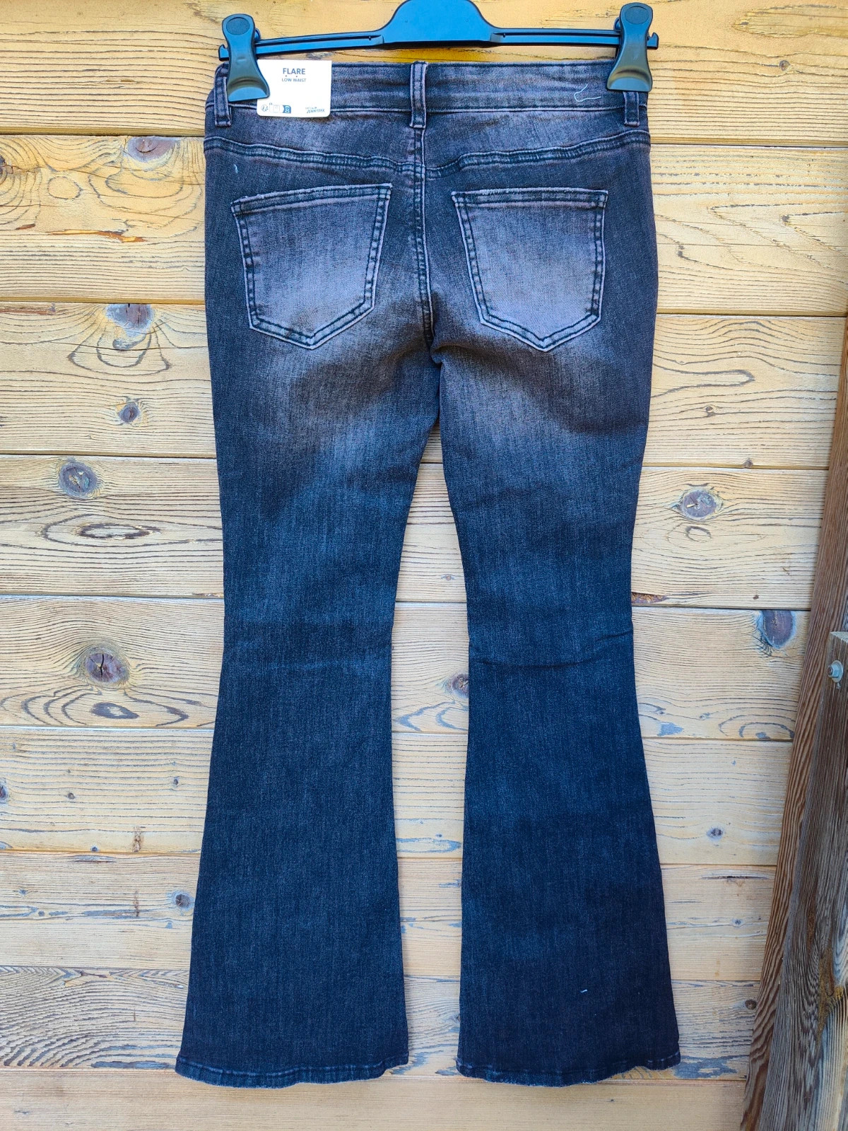 Jean flare Jennyfer noir délavé taille basse – Flare – taille M / 38 / 10 2
