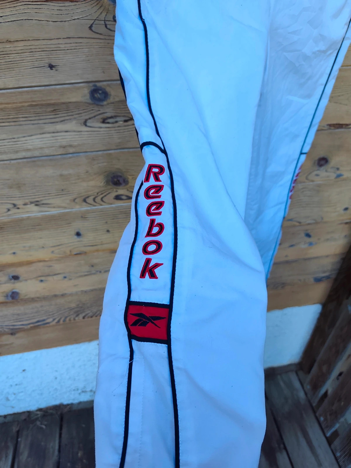 Pantalon de jogging Reebok blanc et rouge vintage y2k – Reebok – taille S / 36 / 8 2