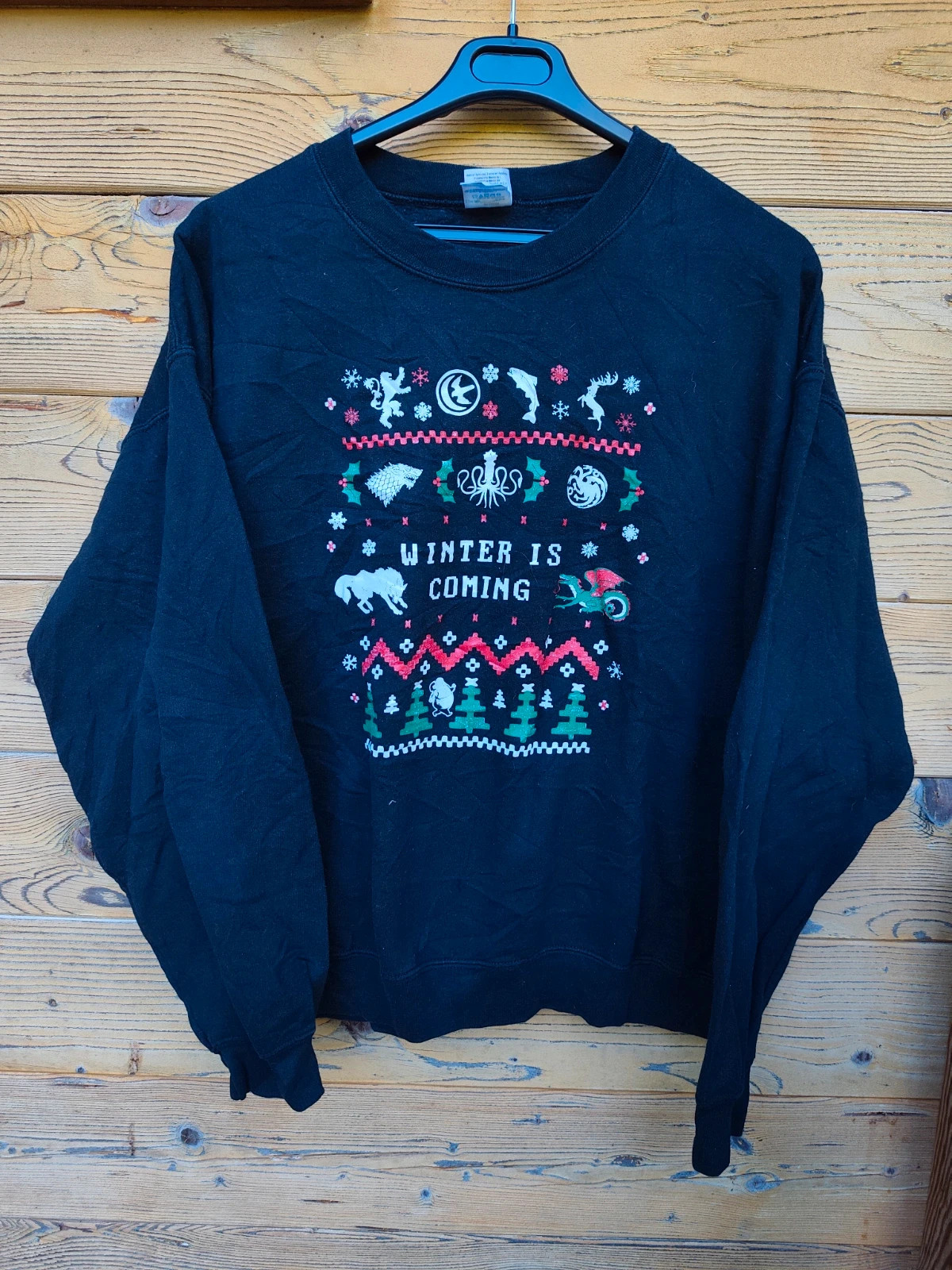 Sweatshirt Game of Thrones "Winter is Coming" noir L