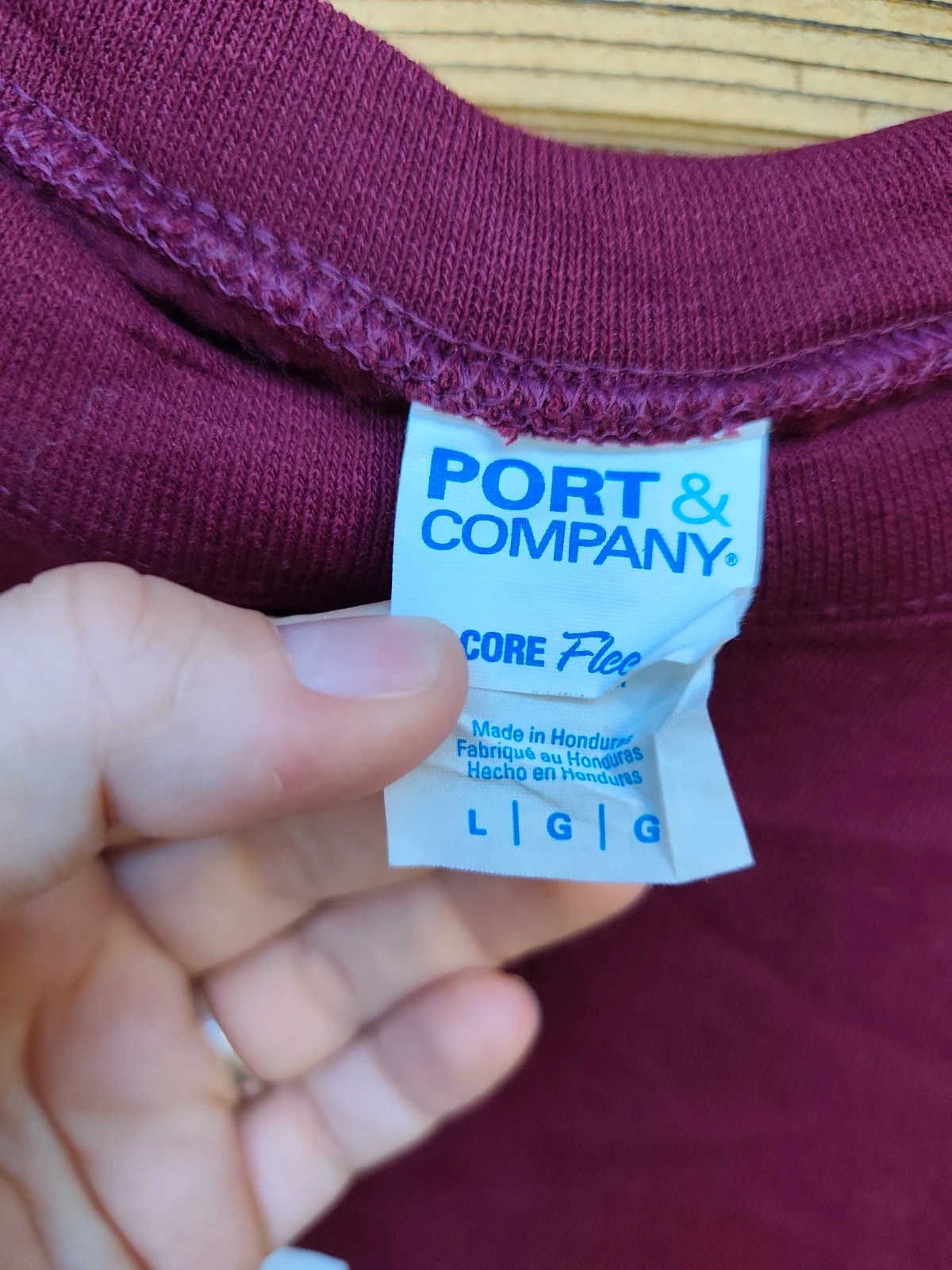 Sweat bordeaux Port & Company Coffee – Port & Company – taille L / 40 / 12 3