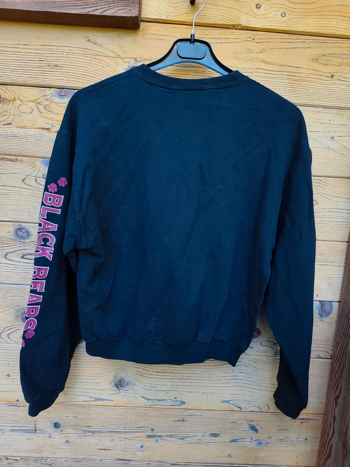 Sweatshirt noir Jerzees imprimé ours et texte rose 🐻 – Jerzees – taille S / 36 / 8 3