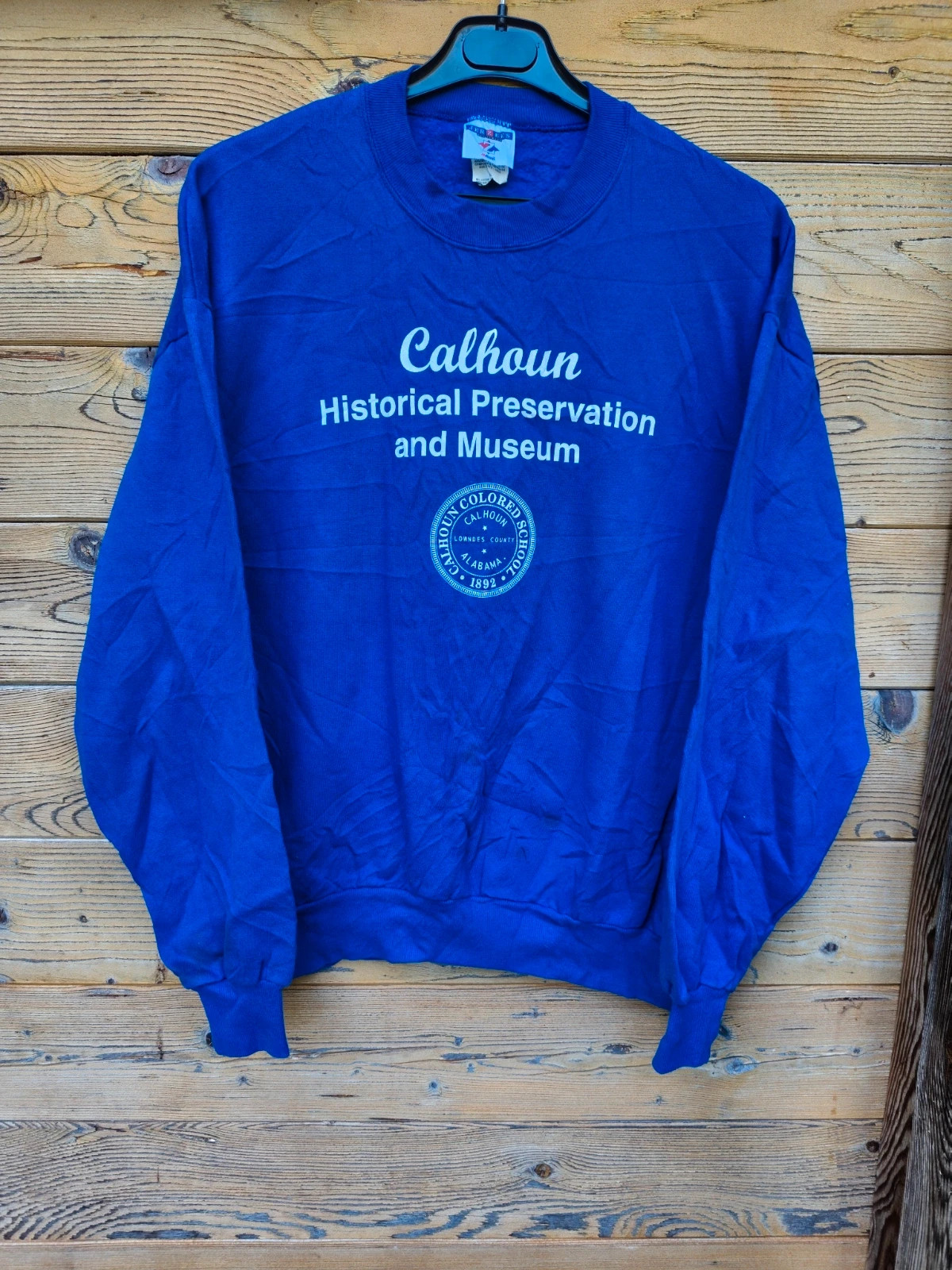 Sweat-shirt vintage Jerzees bleu Calhoun Historical Museum