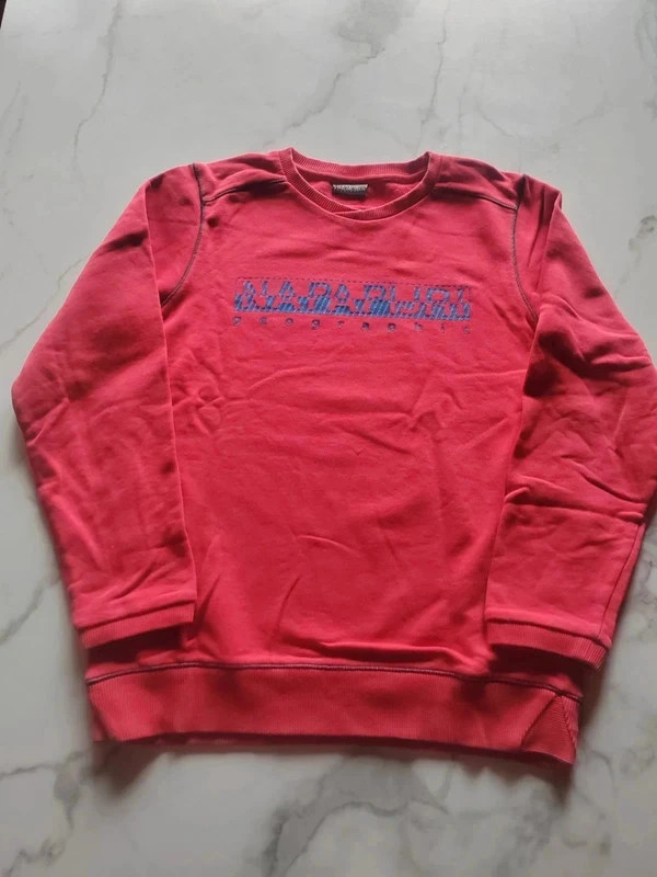 Sweat Napapijri rouge logo bleu floqué vintage – Napapijri – taille S / 36 / 8 2