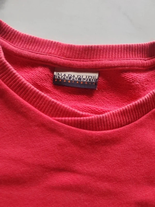 Sweat Napapijri rouge logo bleu floqué vintage – Napapijri – taille S / 36 / 8 4