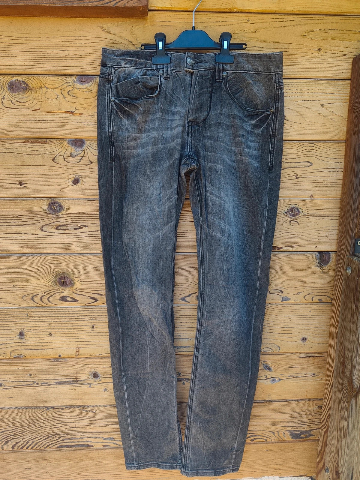 Jean Sixth June gris délavé taille 40 homme coupe droite