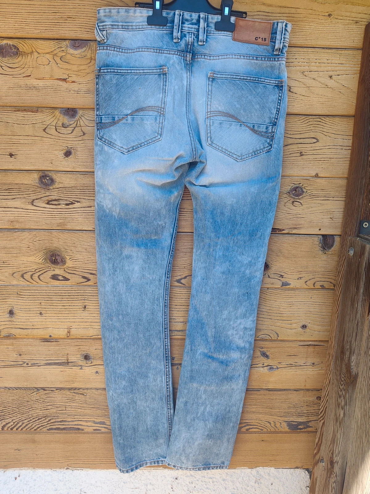 Jean homme C*15 bleu délavé vintage coupe droite – Vintage Dressing – taille W30 | FR 40 4
