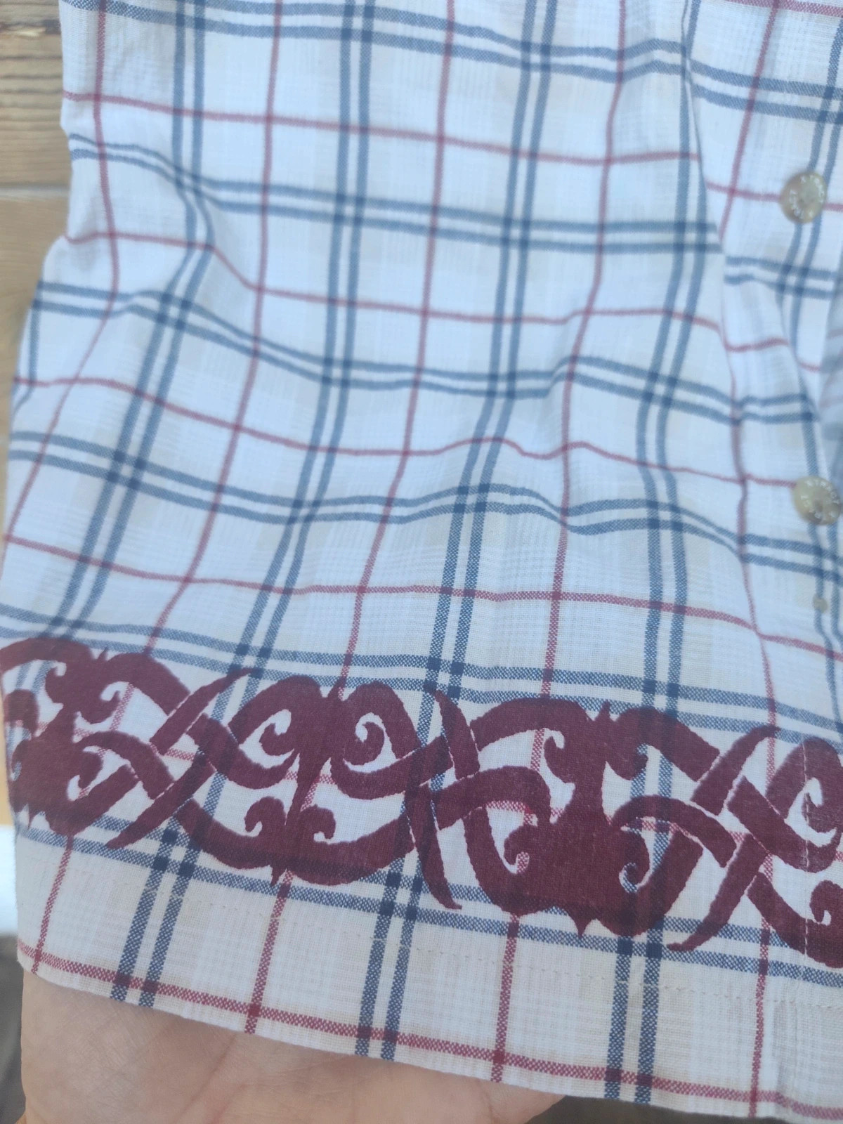 Chemise à carreaux blanche et bordeaux années 2000 y2k tribal – Japan Style – taille S 2