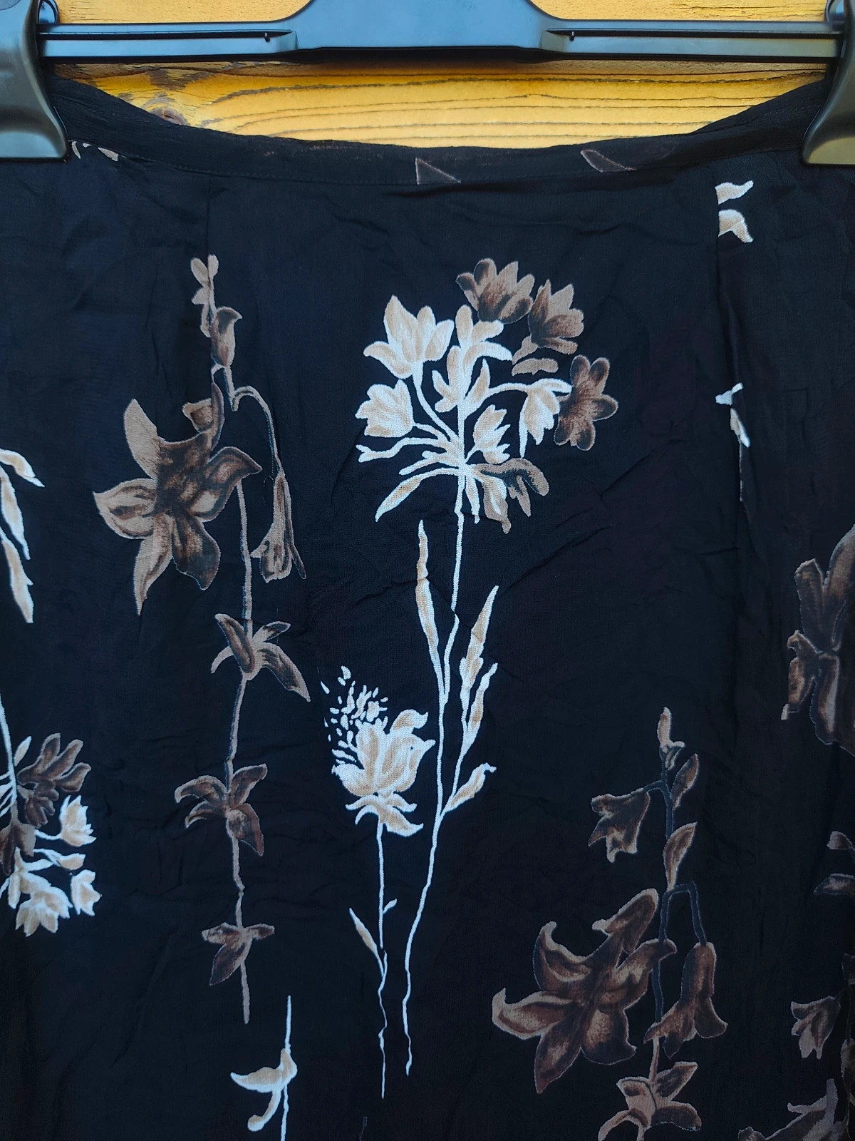 Jupe longue Shelly & Arnold noire fleurie 🌸 – Vintage Dressing – taille L / 40 / 12 2