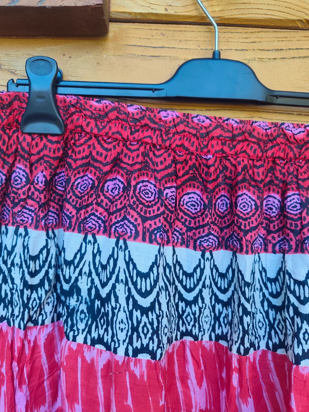 Jupe longue Notations style bohème rose et noir 🌸 – Vintage Dressing – taille L / 40 / 12 3