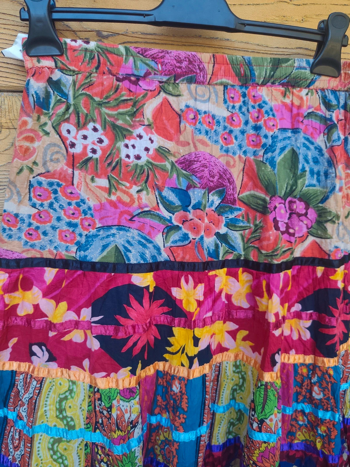 Jupe longue patchwork multicolore fleurie bohème 🌺 – Vintage Dressing – taille S / 36 / 8 2