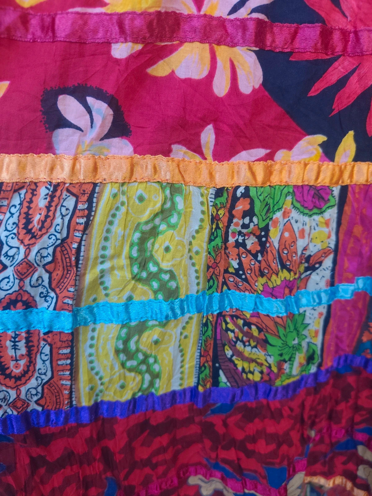 Jupe longue patchwork multicolore fleurie bohème 🌺 – Vintage Dressing – taille S / 36 / 8 4