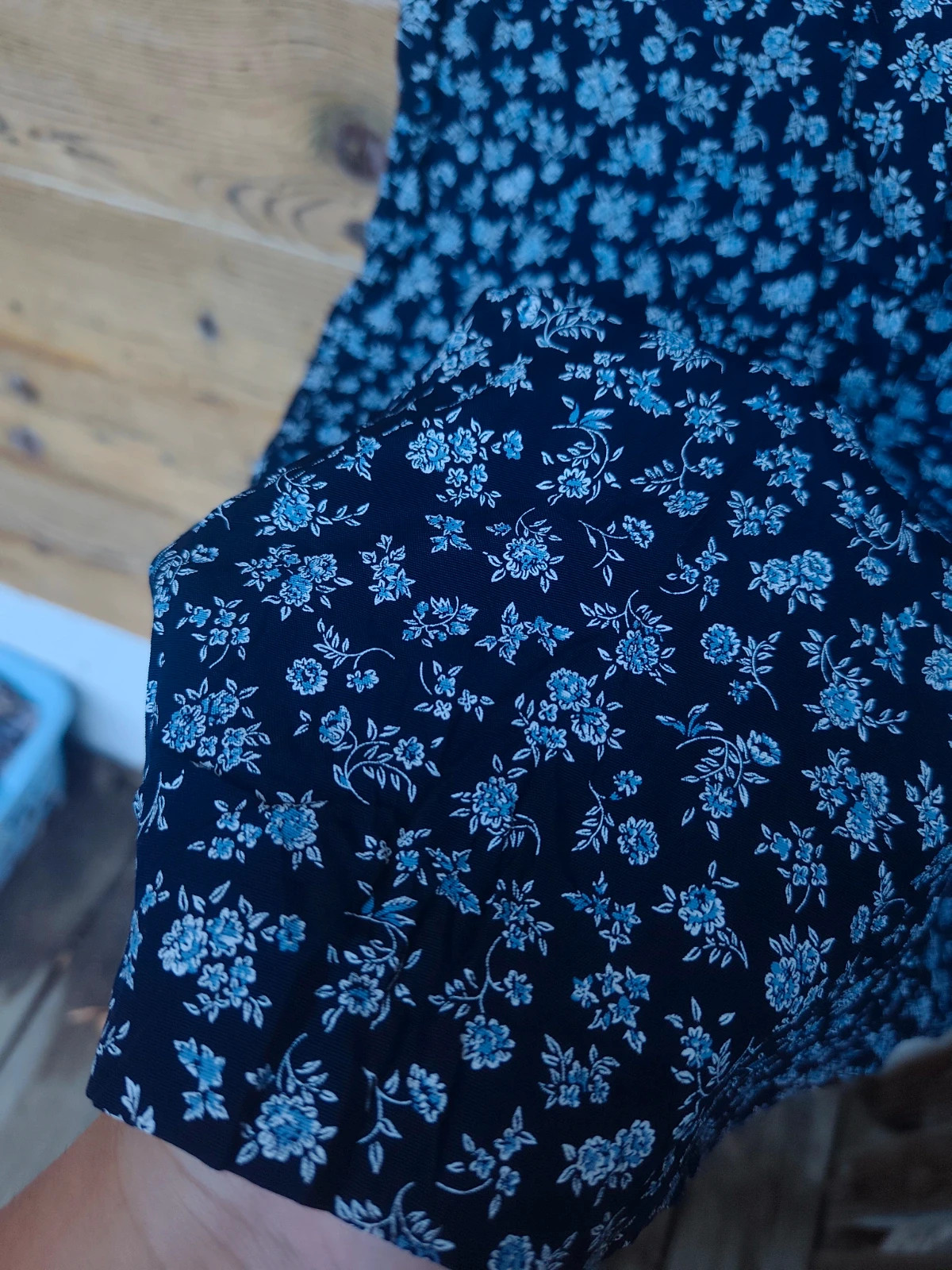 Jupe midi fleurie Sands Studio New York bleu marine made in USA – Vintage Dressing – taille S / 36 / 8 3