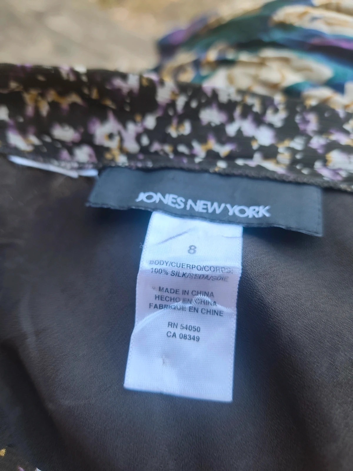 Jupe longue fleurie noire et violette 🌸 – Jones New York – taille S / 36 / 8 5