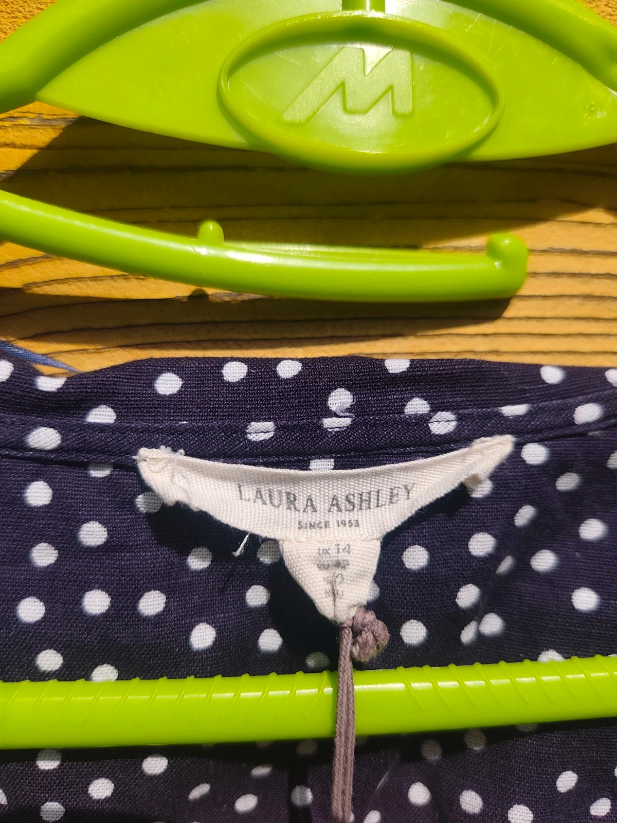 Robe Tunique à Pois Col Claudine Dentelle – Laura Ashley – taille L / 40 / 12 5