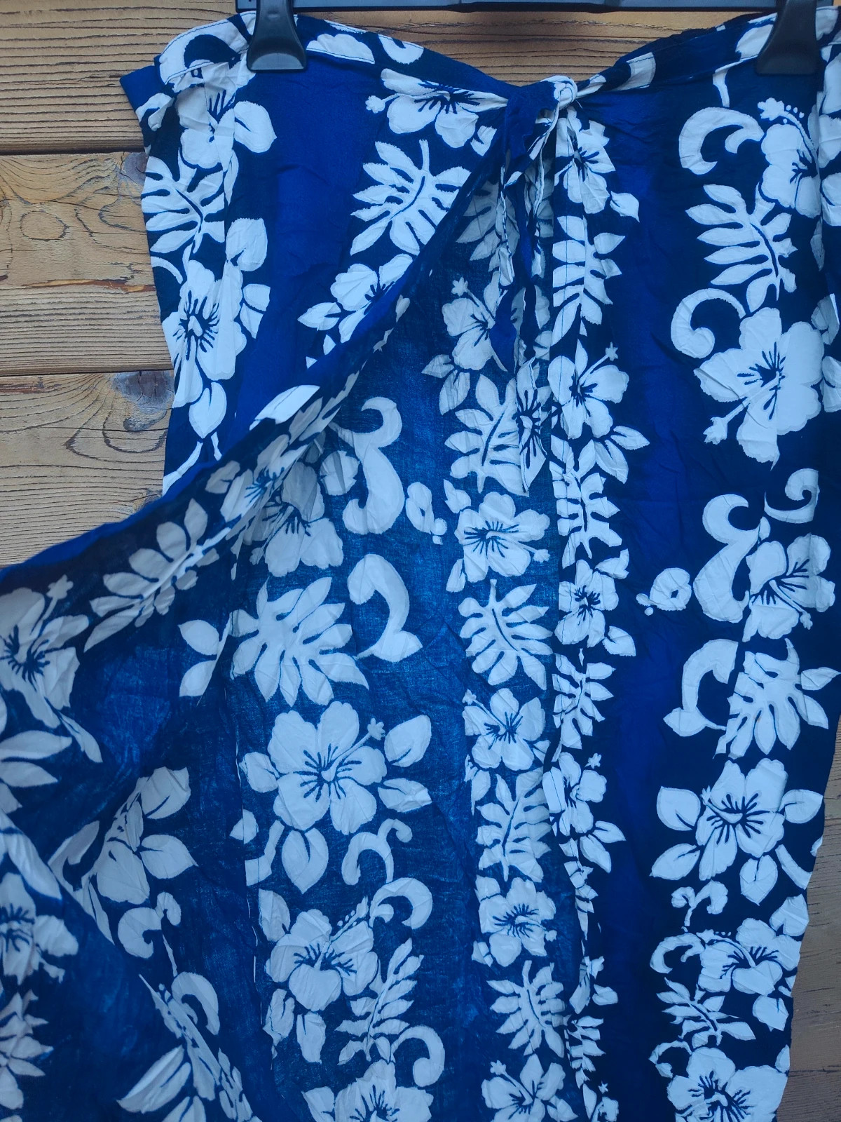 Paréo jupe de plage bleu marine à fleurs blanches 🌺 – Vintage Dressing – taille L / 40 / 12 3