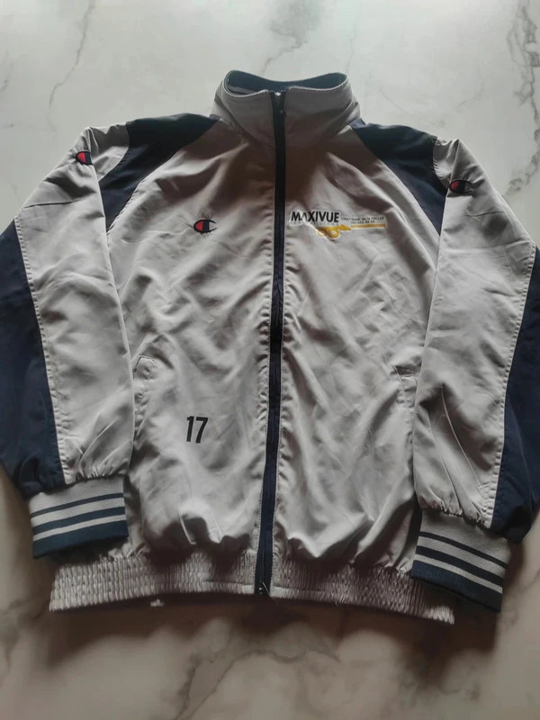 Veste sport coupe vent zip vintage Champion grise – Vintage Dressing – taille S 2