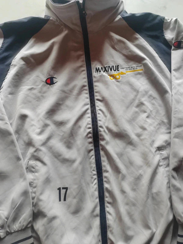 Veste sport coupe vent zip vintage Champion grise – Vintage Dressing – taille S 3