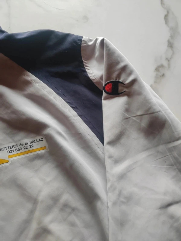 Veste sport coupe vent zip vintage Champion grise – Vintage Dressing – taille S 4