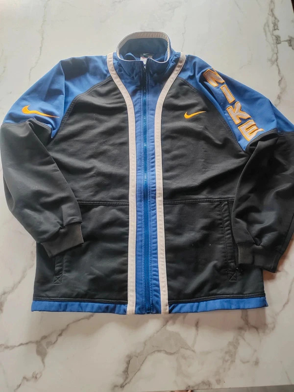 Veste Nike vintage noir et bleu y2k gros logo sur la manche swoosh 90 – Nike – taille XL 2
