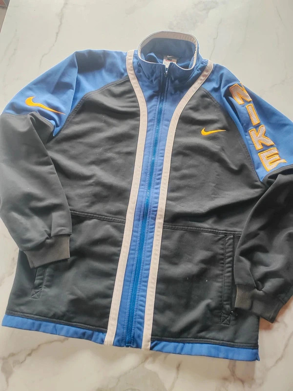 Veste Nike vintage noir et bleu y2k gros logo sur la manche swoosh 90 – Nike – taille XL 4