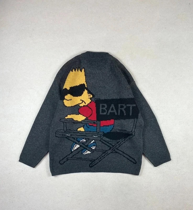 Pull en laine hiver the Simpsons vintage 90's gros motif cartoon Bart – Vintage Dressing – taille XL 2