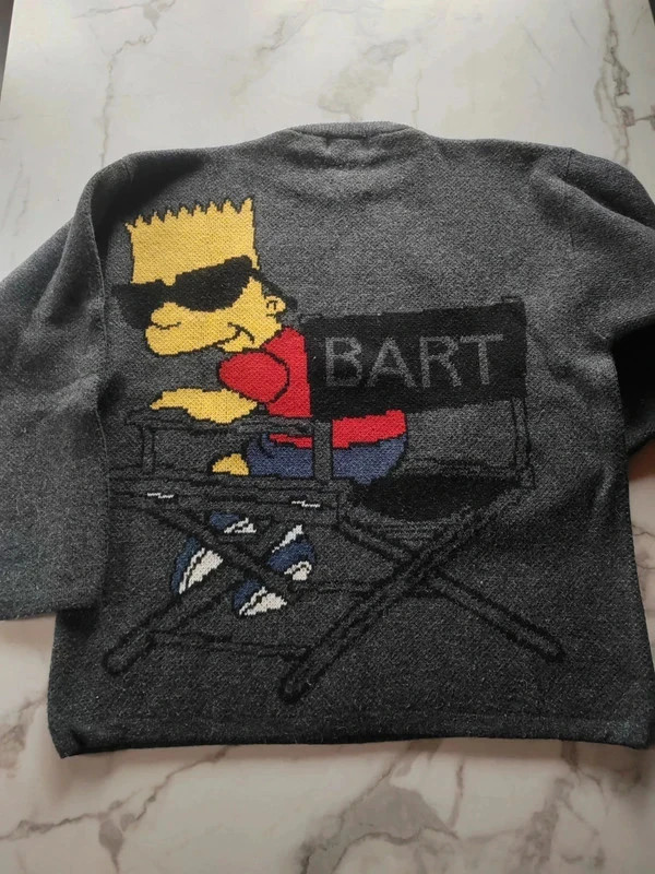 Pull en laine hiver the Simpsons vintage 90's gros motif cartoon Bart – Vintage Dressing – taille XL 3