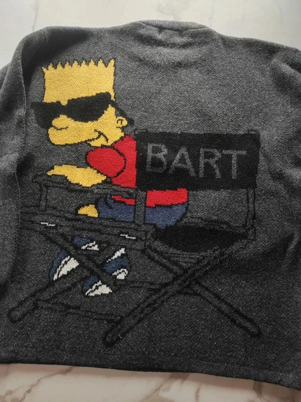 Pull en laine hiver the Simpsons vintage 90's gros motif cartoon Bart – Vintage Dressing – taille XL 4