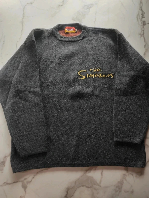 Pull en laine hiver the Simpsons vintage 90's gros motif cartoon Bart – Vintage Dressing – taille XL 5