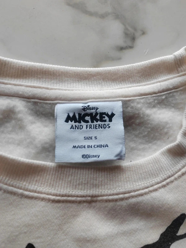 Sweat Disney officiel vintage Minnie et Mickey version Noël, blanc rouge cartoon année 90 – Mickey Mouse – taille M / 38 / 10 5