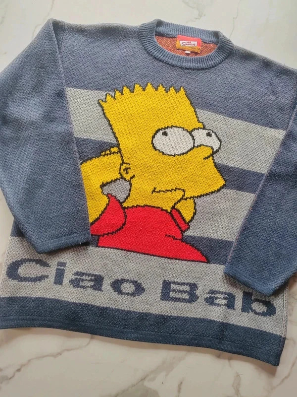 Pull en laine hiver the Simpsons vintage 90's gros motif cartoon Bart – Vintage Dressing – taille L 3