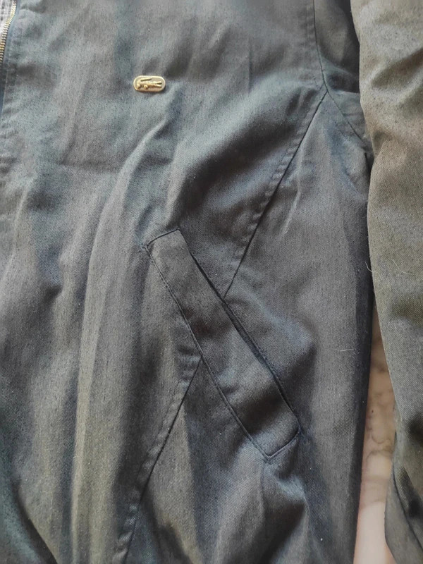 Veste réversible vintage Lacoste gris / carreaux style bomber 80's 90's – Lacoste – taille M 4