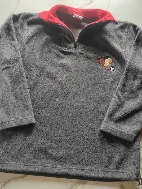 Polaire taz football cartoon , taille S gris foncé – Vintage Dressing – taille S 3