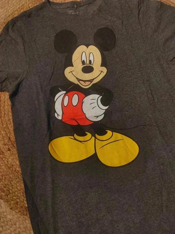 T-shirt Mickey mouse original gris chiné, print Mickey – Disney – taille S / 36 / 8 3