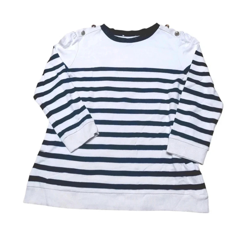Marinière coton femme S – rayures bleu marine blanc – manches longues – Vintage Dressing – taille S / 36 / 8 2