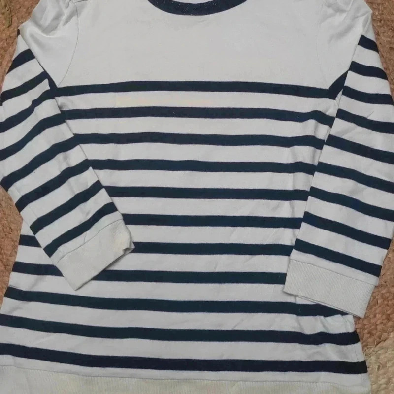 Marinière coton femme S – rayures bleu marine blanc – manches longues – Vintage Dressing – taille S / 36 / 8 3