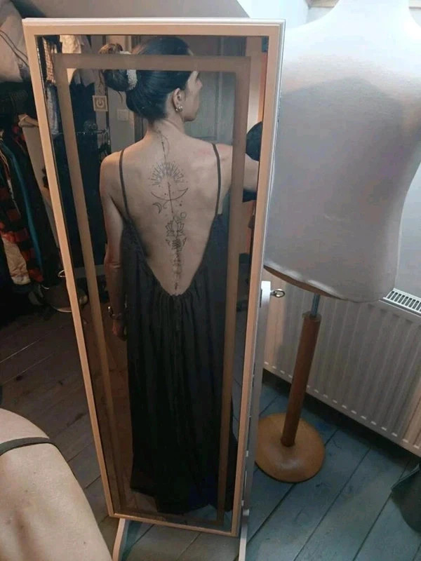Robe longue dos nu marron été plage – Chic et choc – taille XS / 34 / 6 2