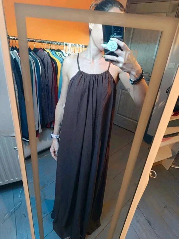 Robe longue dos nu marron été plage – Chic et choc – taille XS / 34 / 6 3